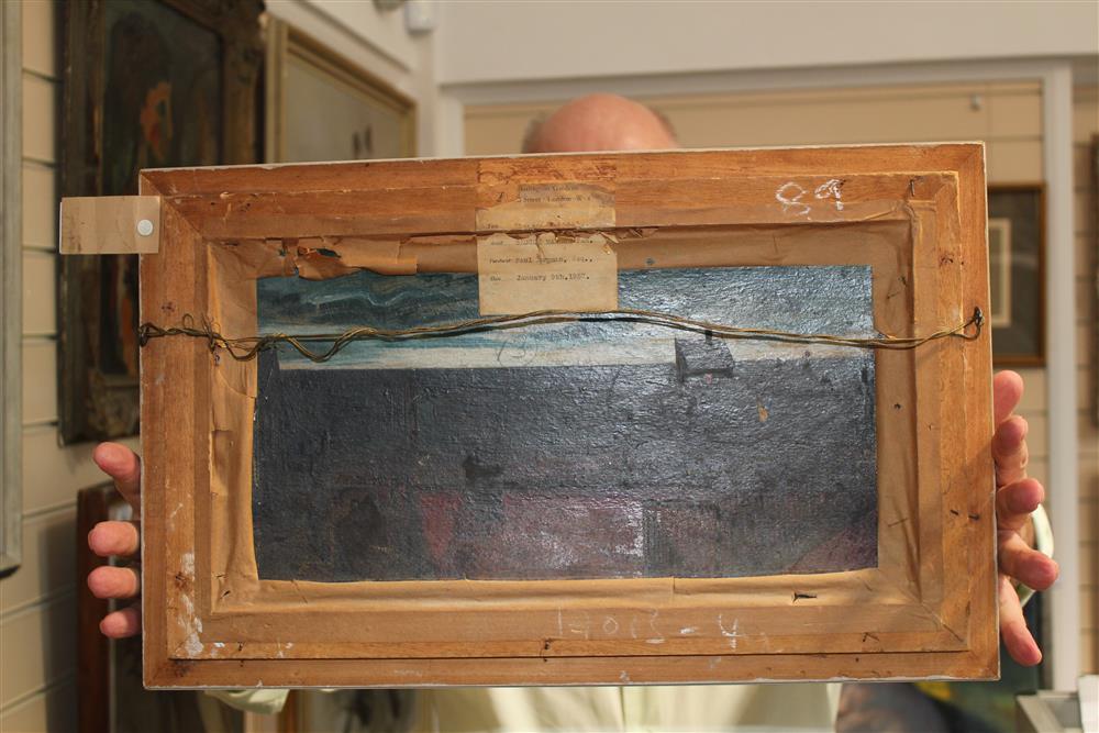 George Manchester (1922-1996), oil on board, Seascape, initialled and dated 56, 20 x 40cm